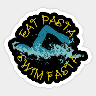 Eat Pasta Swim Fasta Swimming Sticker